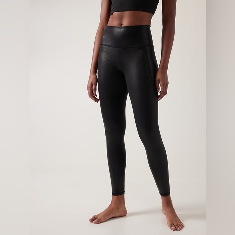 🖤Athleta Elation Black shine High-Waisted Leggings